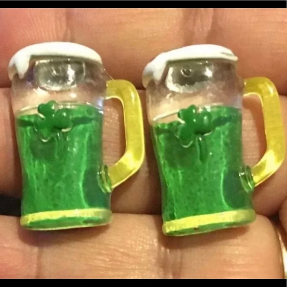 St. Patrick’s Day Green Beer Earrings